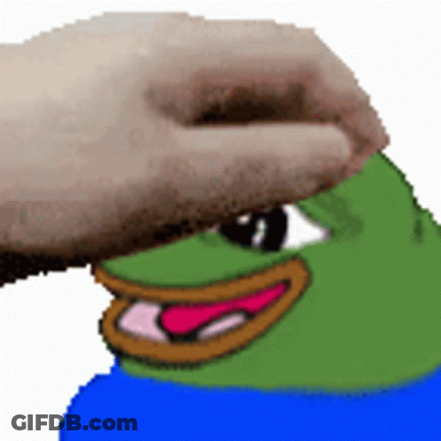 Green Frog With Pink Tongue And Hand On Head GIF