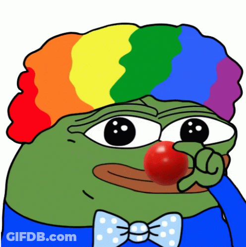 Green Frog With Rainbow Hat And Bow Tie GIF