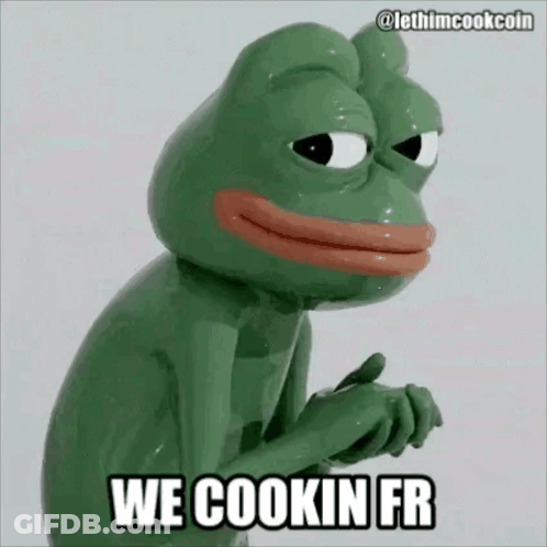 Green Frog With We Cookin Fr GIF