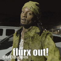 Green Fur Coat Man With Hat Saying Flurx Out GIF