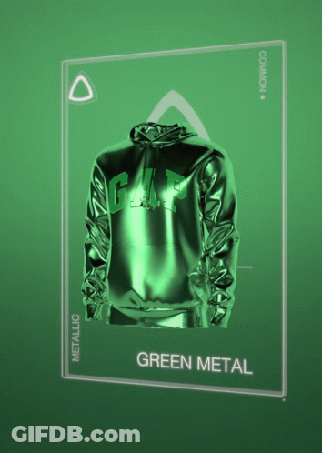 Green Gap Metallic Hoodie GIF