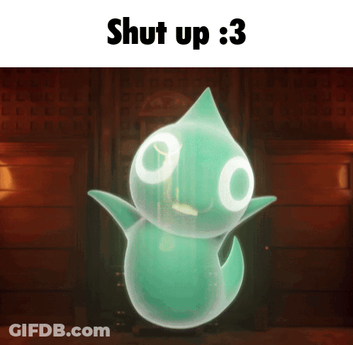 Green Ghost Saying Shut Up GIF