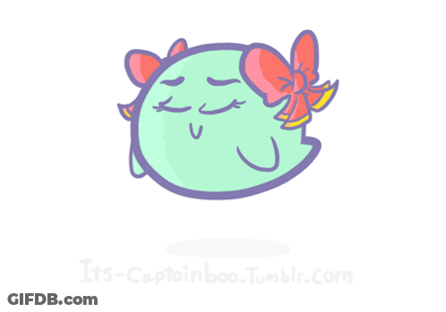 Green Ghost With Pink Bow GIF