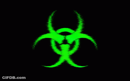 Green Glowing Horned Skull On Black GIF