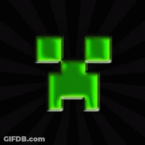 Green Glowing Minecraft Creeper GIF