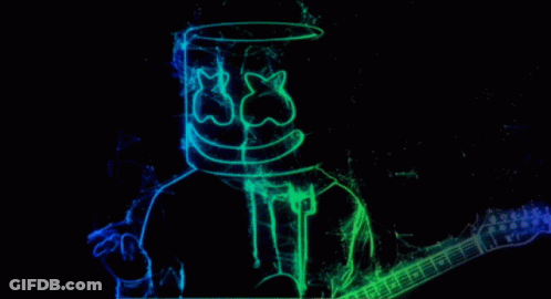 Green Glowing Smiley Face Person GIF