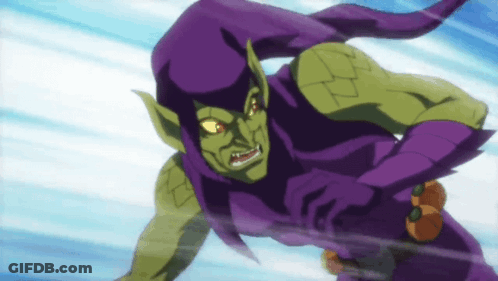 Green Goblin Flying Through Air GIF