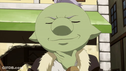Green Goblin Holding Chin Eyes Closed GIF