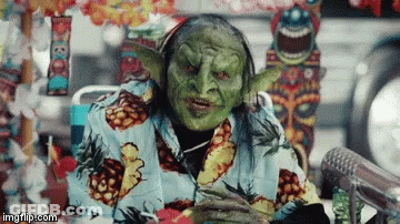 Green Goblin In Pineapple Shirt At Microphone GIF