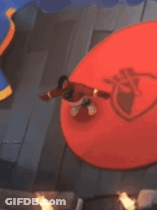 Green Goblin Laying On Red Balloon GIF