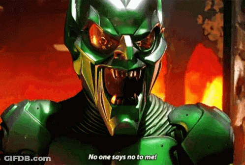 Green Goblin Saying No To Me GIF
