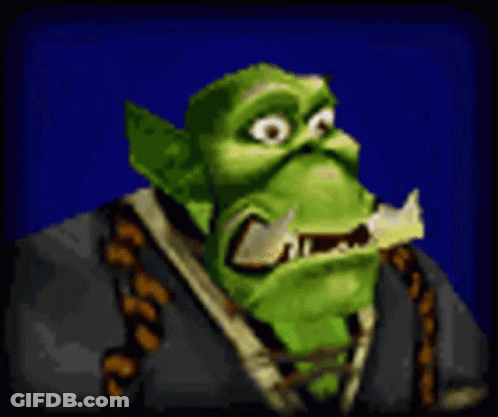 Green Goblin With Horns And Gray Jacket GIF
