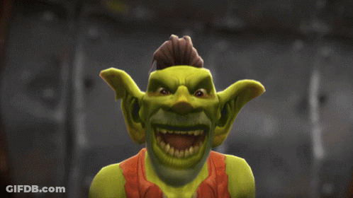Green Goblin With Mohawk Smiling GIF