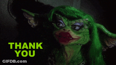 Green Gremlin Saying Thank You GIF