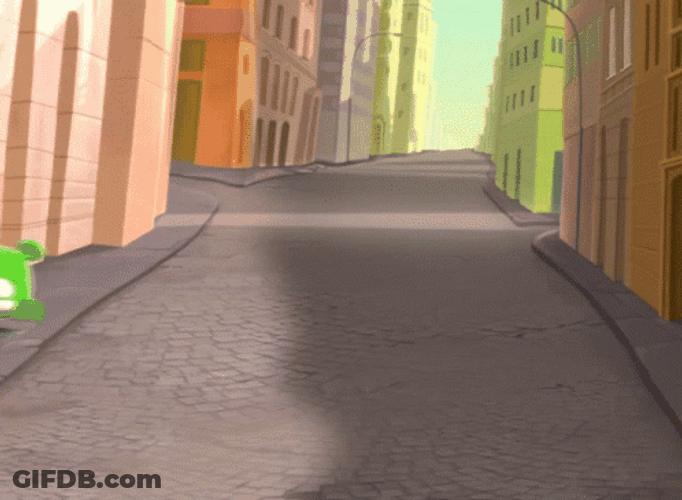 Green Gummy Bear Skate Boarding GIF