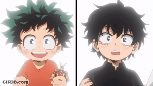 Green Hair Boy And Black Hair Boy GIF