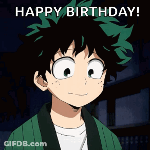 Green Hair Cartoon Saying Happy Birthday GIF