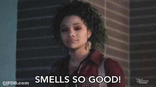 Green Hair Girl Smiling Smells So Good GIF