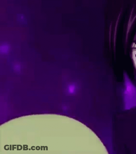 Green Hair Person Purple Background GIF
