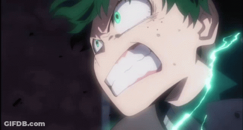 Green Hair Person With Lightning Bolt From Mouth GIF