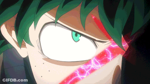 Green Hair Red Lightning Eyes GIF