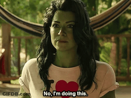 Green Hair Woman Saying No I'm Doing This GIF