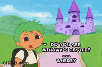 Green-Haired Boy Asks Do You See Mihawk's Castle GIF