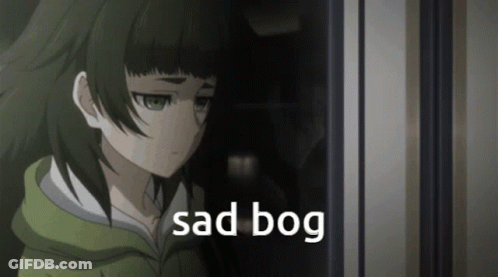 Green Haired Girl Looking Out Window Sad Bog GIF
