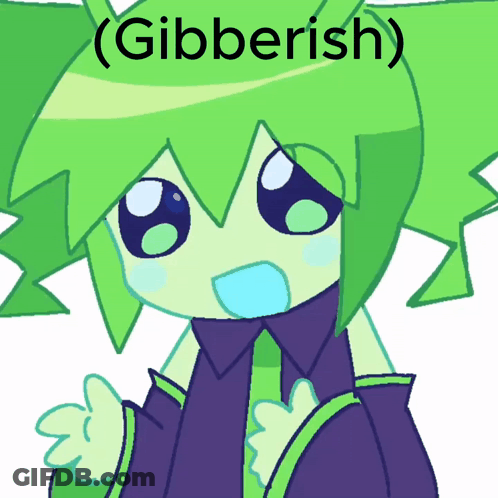 Green Haired Girl Saying Gibberish GIF