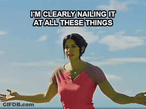 Green-Haired Woman Clearly Nailing It GIF