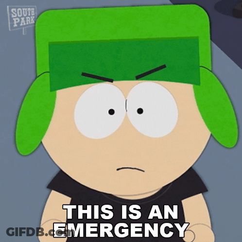 Green Hat Cartoon Says This Is An Emergency GIF