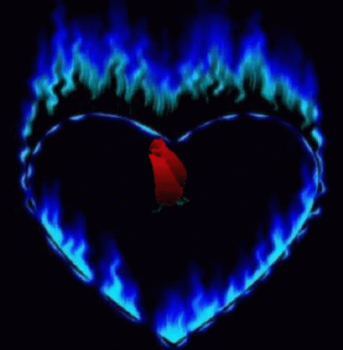 Green Heart Flames Rose GIF