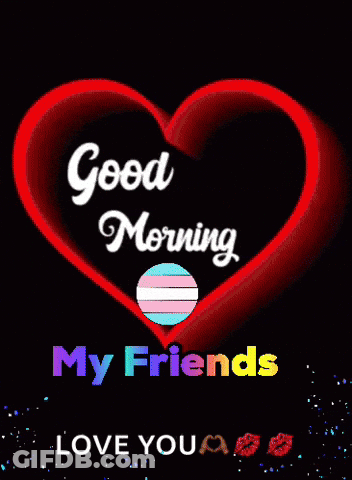 Green Heart Good Morning Friends GIF