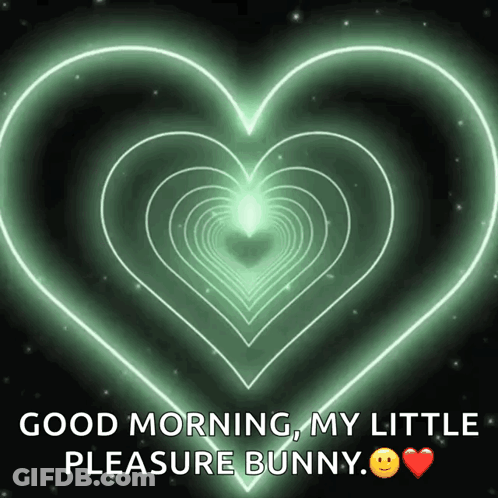 Green Heart Good Morning My Little Pleasure Bunny GIF