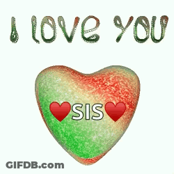 Green Heart I Love You Sis GIF