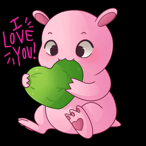 Green Heart Pig I Love You GIF