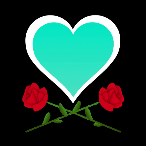 Green Heart Red Roses GIF