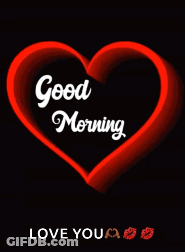 Green Heart Saying Good Morning GIF