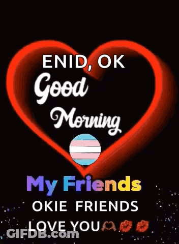 Green Heart Saying Good Morning Friends GIF