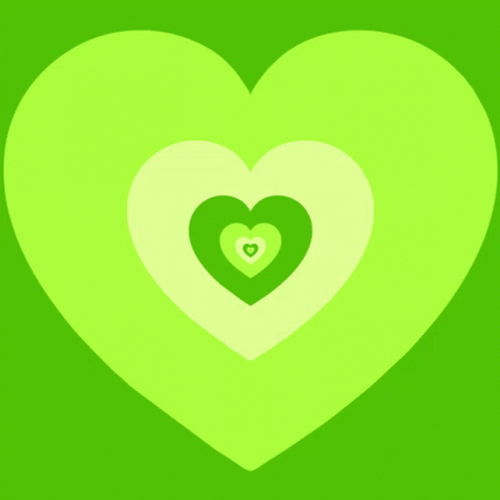 Green Hearts Loop Art GIF