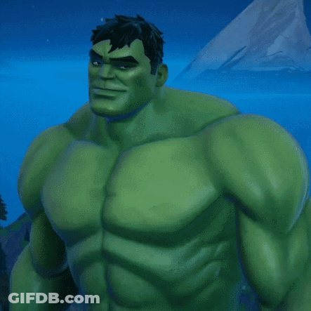 Green Hulk Close Up GIF