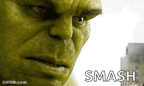 Green Hulk Smash GIF