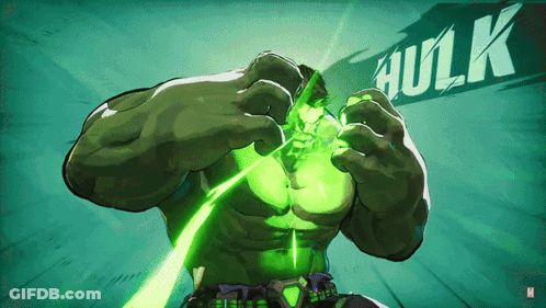 Green Hulk With Hulk Text GIF