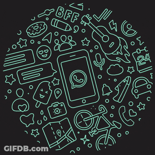 Green Icons Circle Phone Guitar BFF GIF