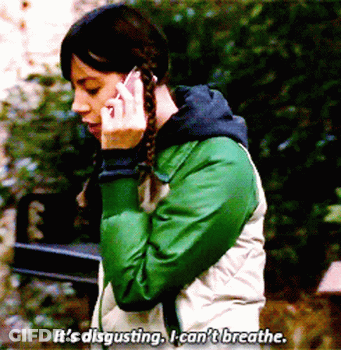 Green Jacket Woman Saying It's Disgusting I Can't Breathe GIF