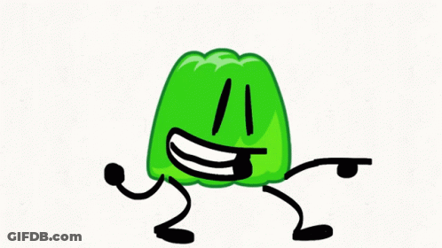 Green Jelly Cartoon Laying Down GIF