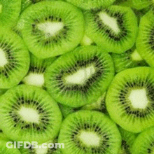 Green Kiwi Slices With White Center GIF