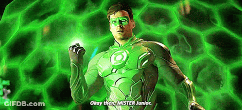 Green Lantern Costume Saying In Brightest Day GIF