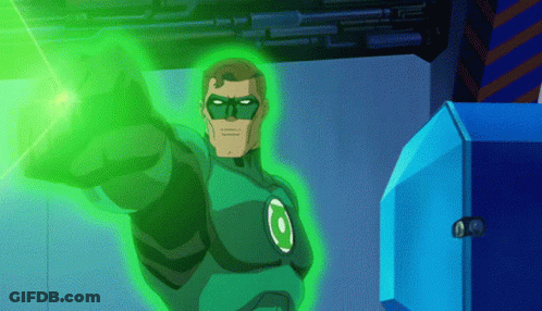 Green Lantern Emitting Green Light GIF