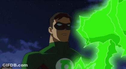 Green Lantern Holding Green Flame GIF